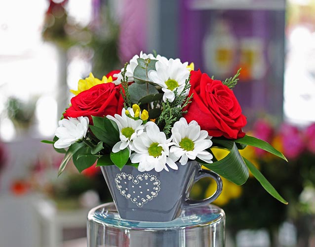 Floral Decoration Gift Vase Rose Flower Bouquet